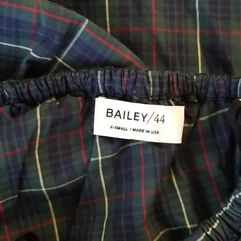 Bailey/44 One Shoulder Top Plaid Blue/ Green Size XS - Picture 4 of 4